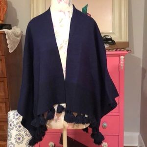Loft Navy tassel wrap